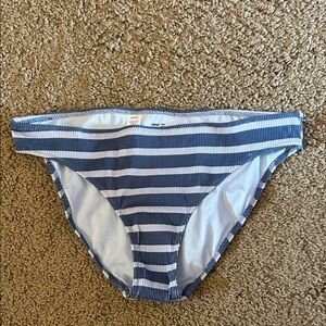 aerie Light Blue Bikini Bottoms with Navy Trim